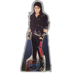 Vintage 1980s MICHAEL JACKSON "BAD" outfit PEPSI Promo 6' Cardboard Cut-Out